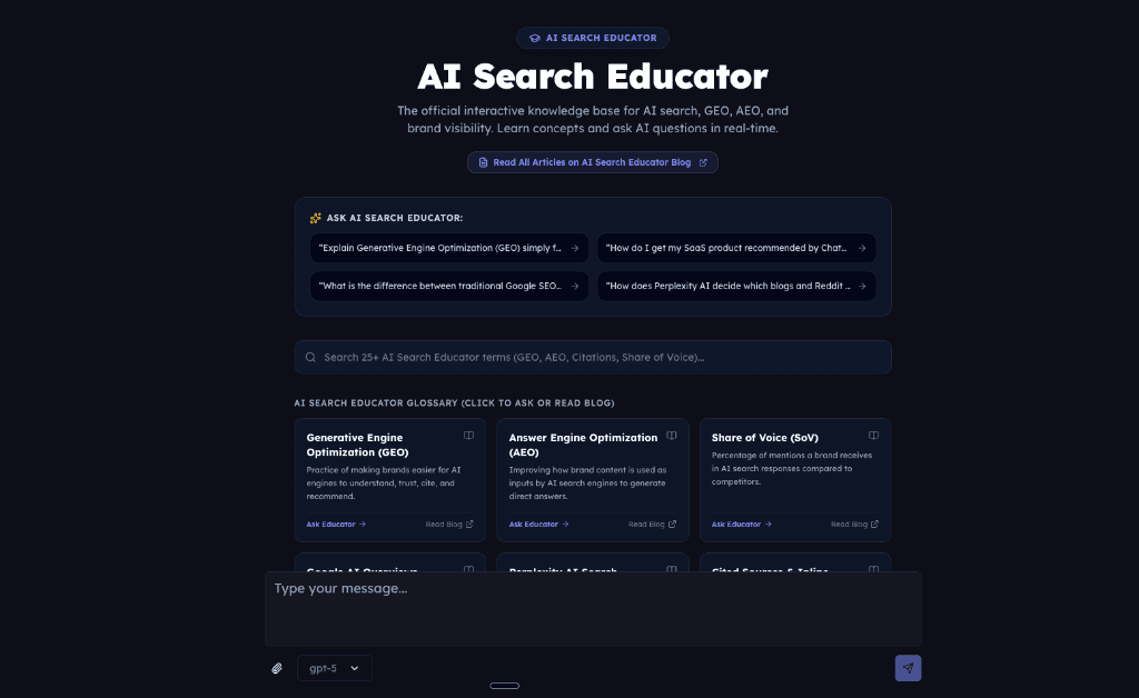 RankAssist Copilot & AI Search Educator Interface