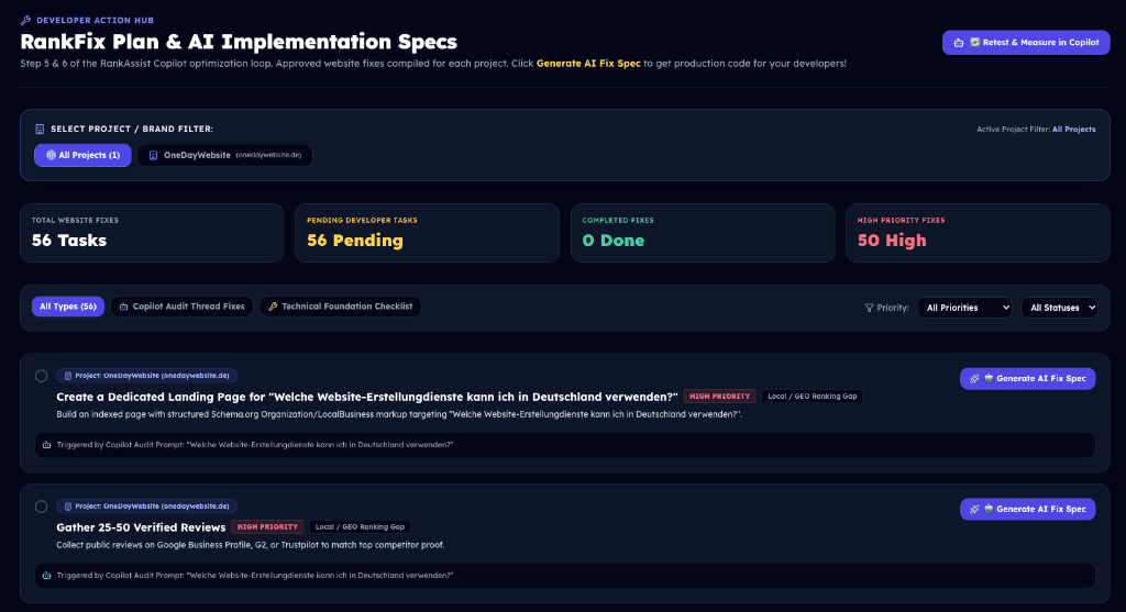 RankFix Plan & AI Implementation Specs